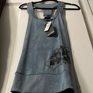 Salvage Blue Sleeveless razorback mini dress tunic top